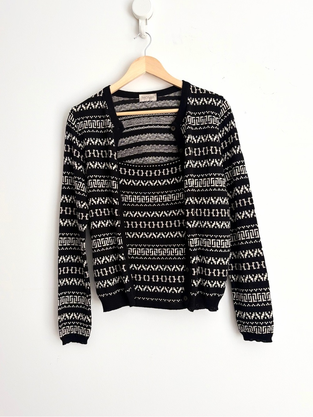Vintage 90s Mondi Geometric Knit Twin Set M